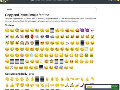 copy and paste fonts emojis